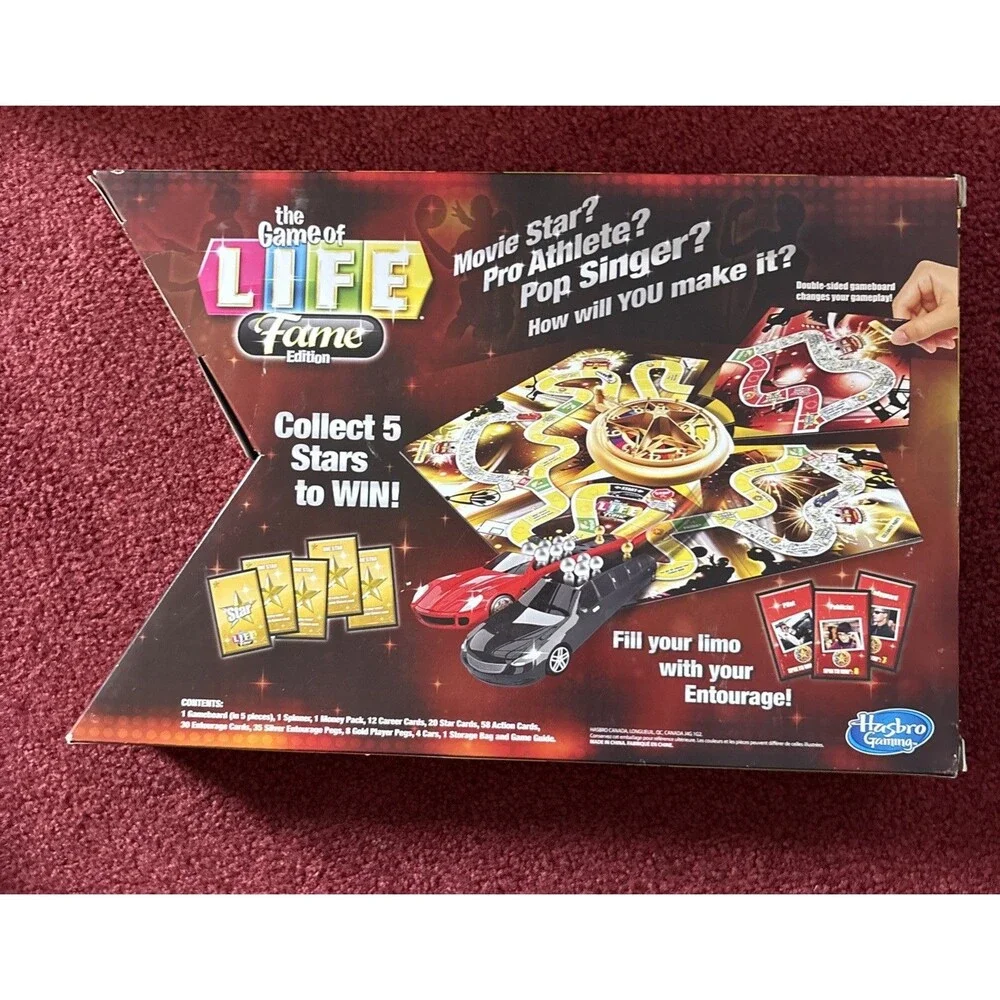 The Game of Life Board Game FAME Ed. Hasbro 2013 100% COMPLETE! MINT CONDITION!